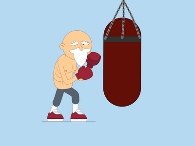 Old Man Boxer after effects animation art character character animation character design design illustration illustrator