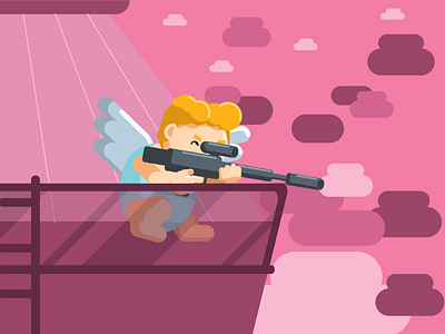 Sniper Cupid after effects animation art cartoon character design clean concept creative flat flat design illustration illustrations