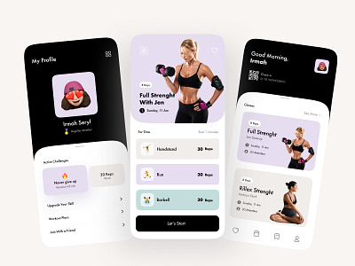 Healthy Life Style in Home app debut figma fitness fitness club full strenght good morning healthy lifestyle mobile mobile app mobile app design mobile design my profile sport ui uidesign uiux workout app
