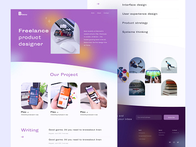Blacu - Freelance Landing page button design figma freelance gradient graphic design illustration purple ui uidesign uiux webdesign