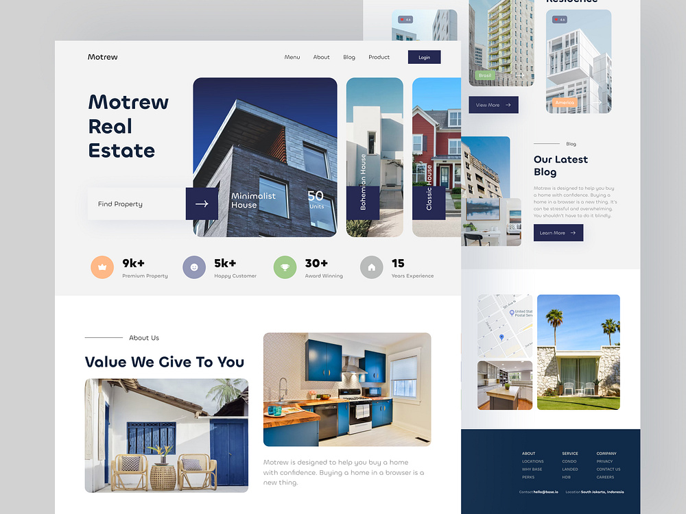 Mostrew Real Estate Landing Page by dhea mufni 🦙 for Vektora on Dribbble