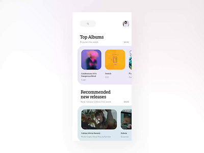 Music App Concept 02 animation concept ios iphone x music app searching uxpin