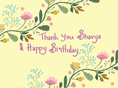 Thank You bhavya dribbbleinvite floralpattern happybirthday illustration thankyou