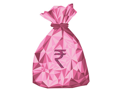 MoneyBag illustration lowpoly vector