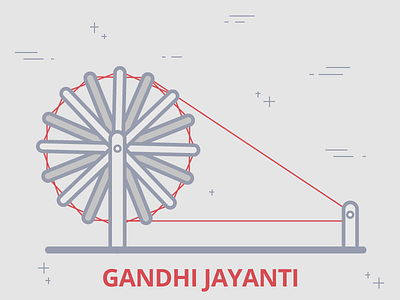 October 2nd - Gandhi Jayanti gandhi jayanti illustration redbus vector