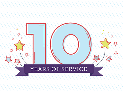 10 years of service 10years anniversary illustration vector