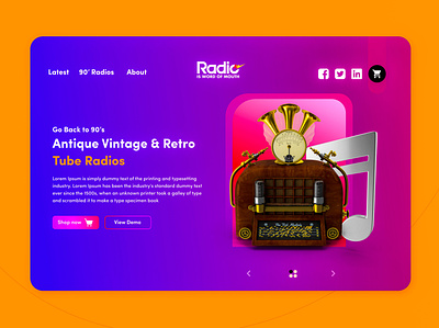 E commerce Radio Shop concept app branding design figma hero page logo ui user experience user interface ux website