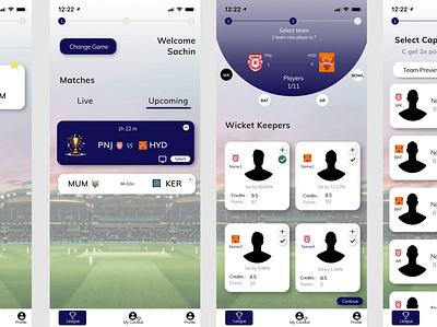 Fantasy sport app cricket cricket app football kabaddi mobile mobile app mobile app design mobile ui mockup modern sport sport app sports ui ui ux ui design uidesign uiux