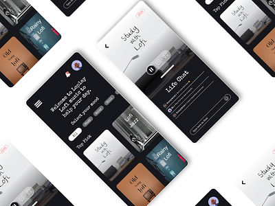 Loplay app design flat lofi minimal minimalist mobile mobiledesign music transparent ui ux
