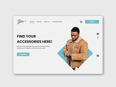 Glide - Accessories Shop accessories branding design flat illustration landingpage logo minimal minimalist shape simple ui ux web webdesign