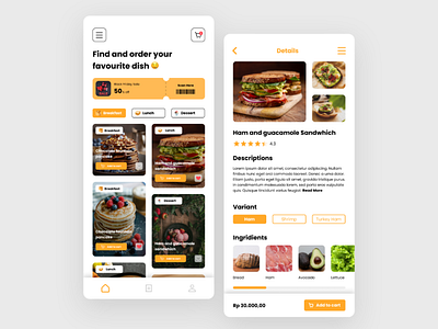 Foodadora - Menu Apps app apps branding design flat food menu minimal minimalist mobile mobiledesign restaurant ui ux