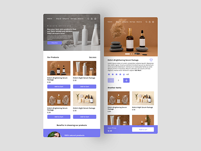 Skincare Mobile Landing Page app branding design flat illustration landingpage logo minimal minimalist mobile mobile app mobile app design mobiledesign typography ui uiux ux web webdesign webui