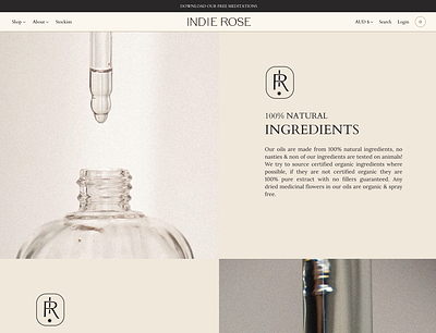 Indie Rose "Sustainability" Page ecommerce shopify web design webdesign website website concept website design