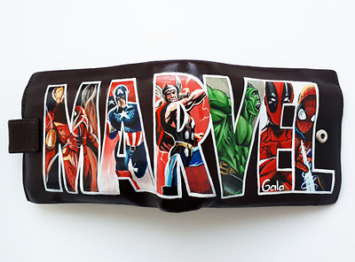 Wallet "Marvel" art color design heroes marvel painting wallet роспись