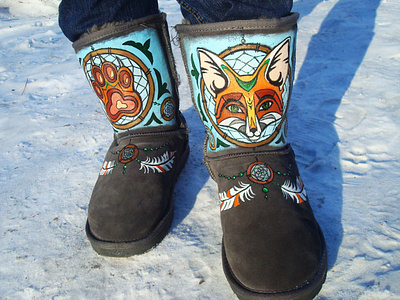 Uggie "Fox" art color design fox handmade illustration painting pattern uggie роспись