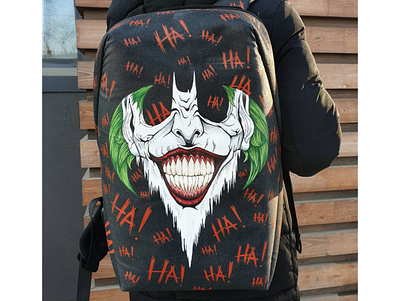 Joker art bag batman color design handmade heroes illustration joker joker movie painting роспись