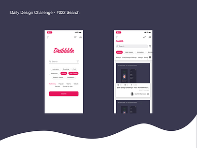 Daily Design Challenge - #022 Search dailyui dribbble ios app design minimalistic mobile app design mobile ui search search bar search results searching