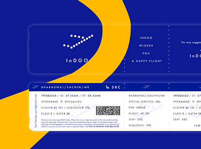 Daily Design Challenge #024 Boarding Pass boarding pass boardingpass branding customer experience dailyui dailyuichallenge designui flights india indigo minimalistic user experience