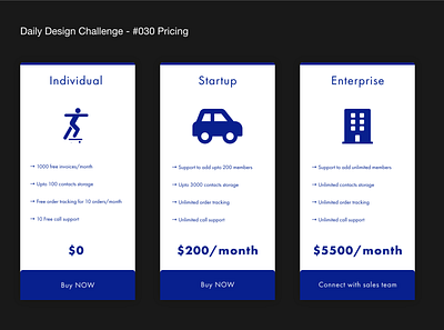 Daily Design Challenge - #030 Pricing call to action dailyui dailyuichallenge designui enterprise individual pricing pricing page pricing plan pricing plans pricing table startup trending design ui user experience user interface design ux ux ui ux design