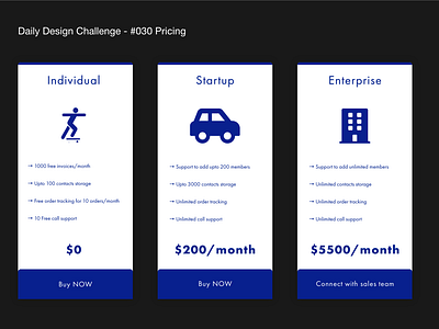 Daily Design Challenge - #030 Pricing