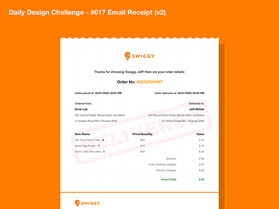 Daily Challenge 017 Email Receipt v2