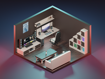 Work Space 3d art 3d design 3d modeling blender blender 3d isometric isometric art isometric design lowpoly lowpolyart