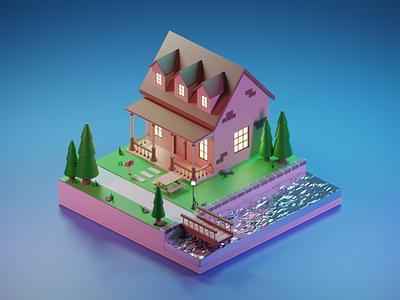 home 3d art 3d design 3d modeling blender blender 3d isometric isometric art isometric design lowpoly lowpoly art