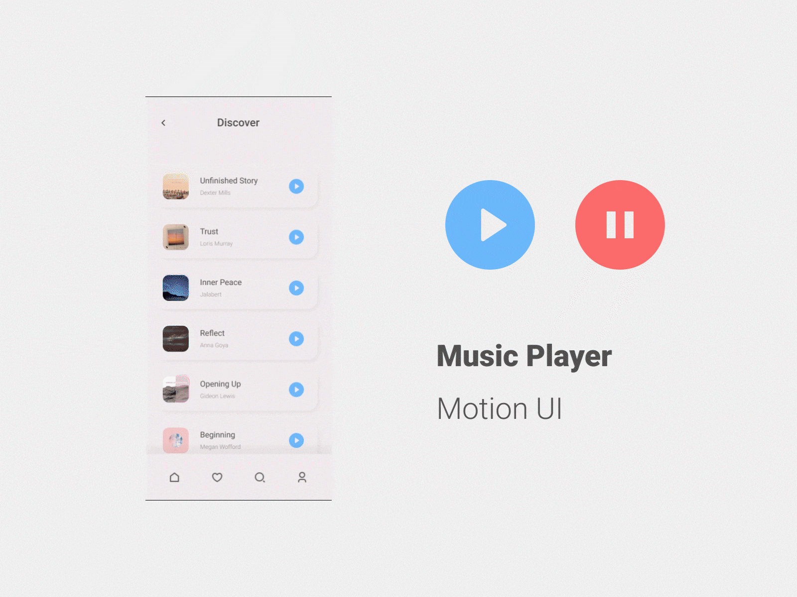 Music Player motion UI motion motion design motion graphics motion ui ui uidesign