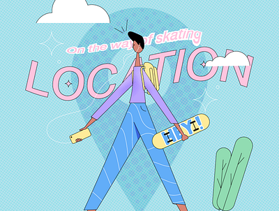 skating LOCATION animation branding design graphic design ill illustration logo motion graphics ui vector