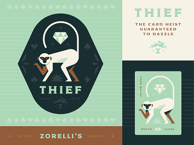 Thief badge branding illustration logo magic monkey thief