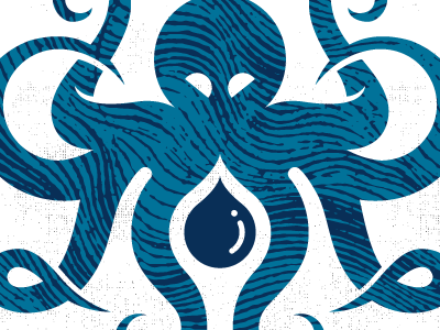 Inktopus animal creature illustration ink nautical ocean octopus printing sea tentacles texture