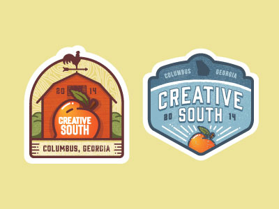 CS14 Badges badge barn country creative georgia logo peach south sticker vintage