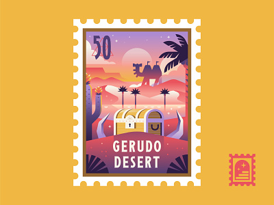 Gerudo Desert adventure botw camel desert explore illustration oasis outdoors stamp treasure zelda