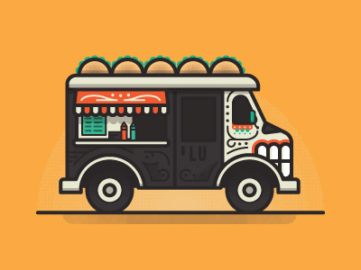 TacoLu Truck baja food illustration mexican skull sugar tacos truck vehicle wheels
