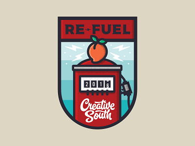 Re-Fuel Badge badge creative fuel georgia illustration logo peach pump southern