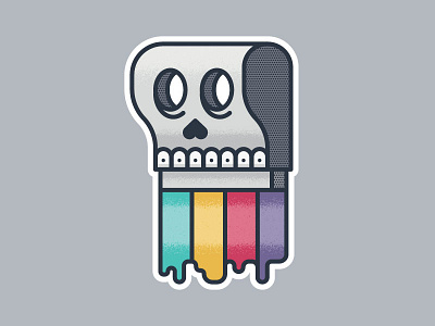 Skull Squeegee colors illustration ink magnet print screen printing skull squeegee sticker