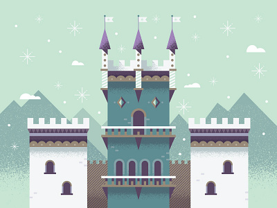 Winter Castle castle cold fantasy frozen illustration mountains scene snow winter world