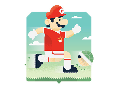 Mario Striker character football footy game illustration mario nintendo soccer sports