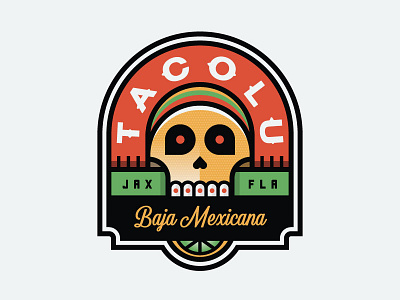 Tacolu Badge badge baja crest florida food illustration logo mexicana restaurant skull tacos