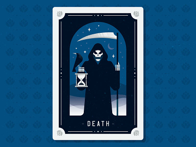 Time's Up card death grim hops illustration raven reaper scythe skull tarot