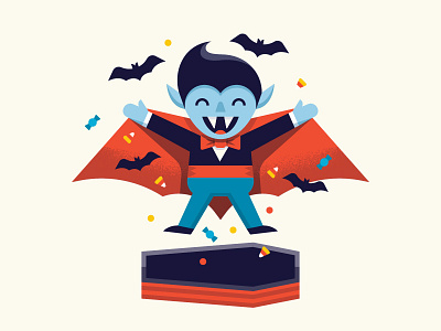 Drac's Back! bats candy character dracula fun halloween holiday illustration kids october teen