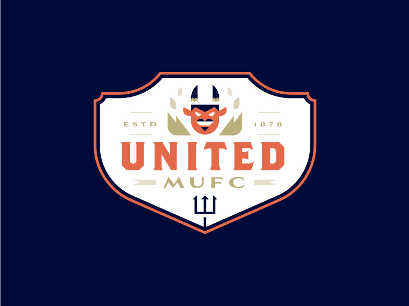 MUFC jersey sport team crest illustration badge pitchfork devils united manchester football soccer