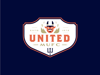 MUFC badge crest devils football illustration jersey manchester pitchfork soccer sport team united