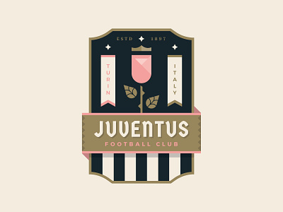 Juventus badge club crest flower football illustration italy juventus logo rose soccer