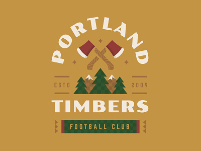 Portland Timbers axe badge illustration mls mountains portland soccer timbers woods