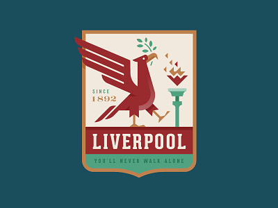Liverpool FC badge bird crest england fire football illustration liverpool logo soccer