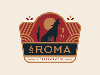 AS Roma badge crest illustration italy logo rome soccer vintage wolf