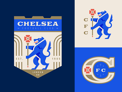 Chelsea FC badge branding crest england football illustration lion logo london soccer