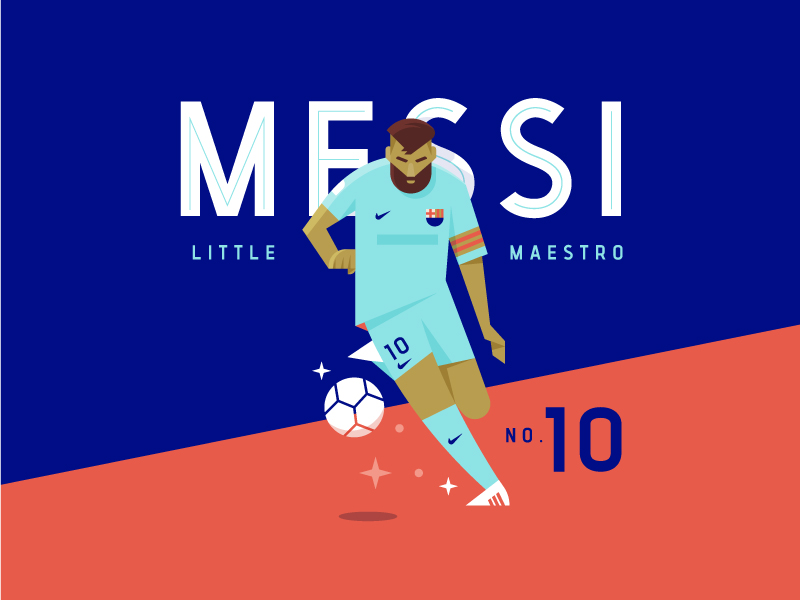Little Maestro futbol illustration messi player soccer sports