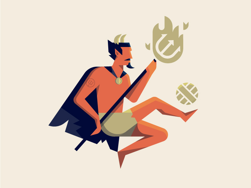 Dancin' Devil mascot character dancing illustration football soccer united manchester devil